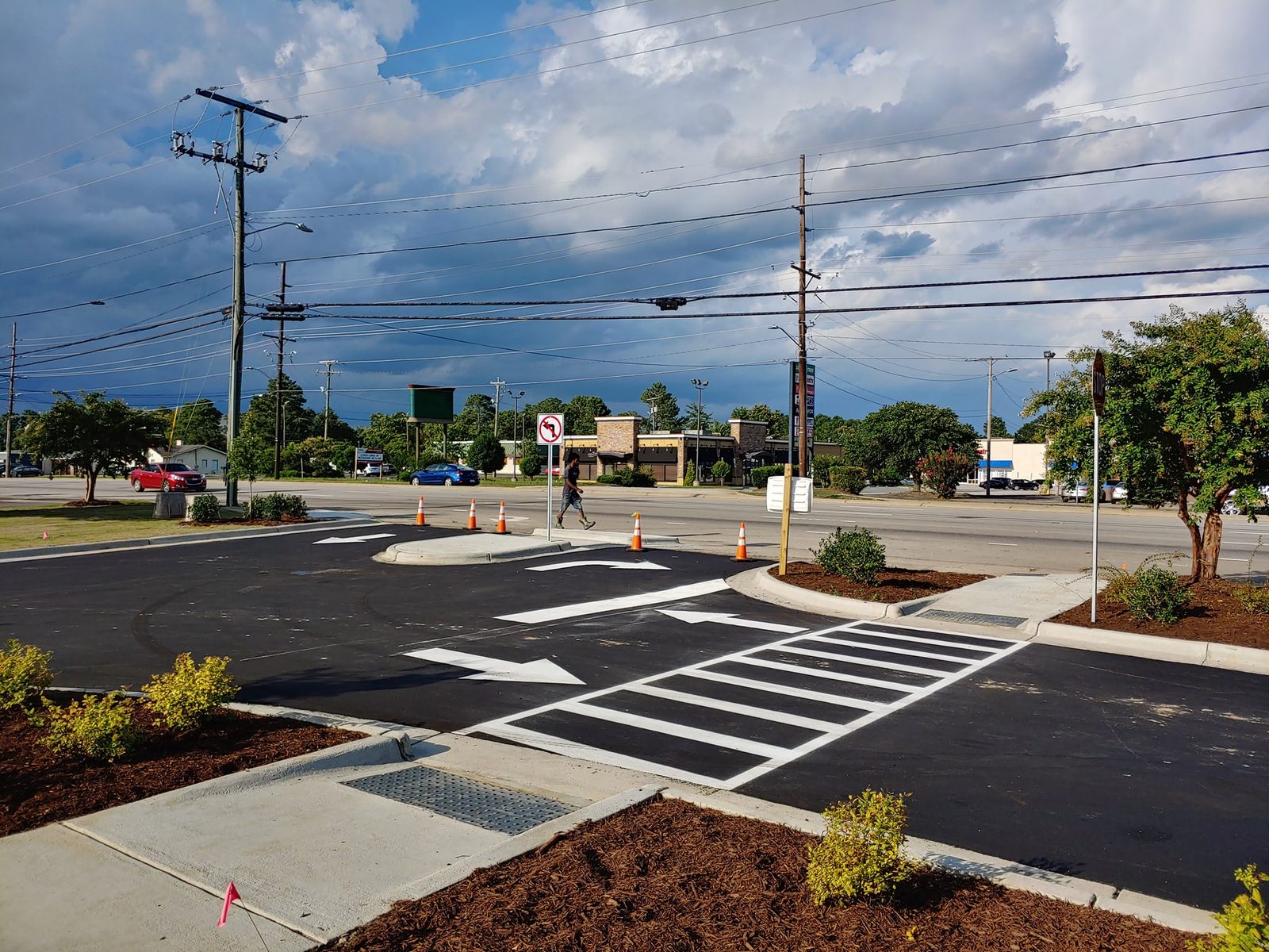Sherwin Williams arrows and crosswalk